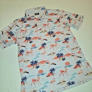 Waggle Flamingo Golf Polo~Size L